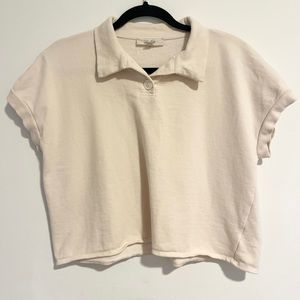 Cream collared henley top